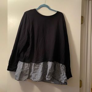 Ava and Viv sweatshirt/plaid top